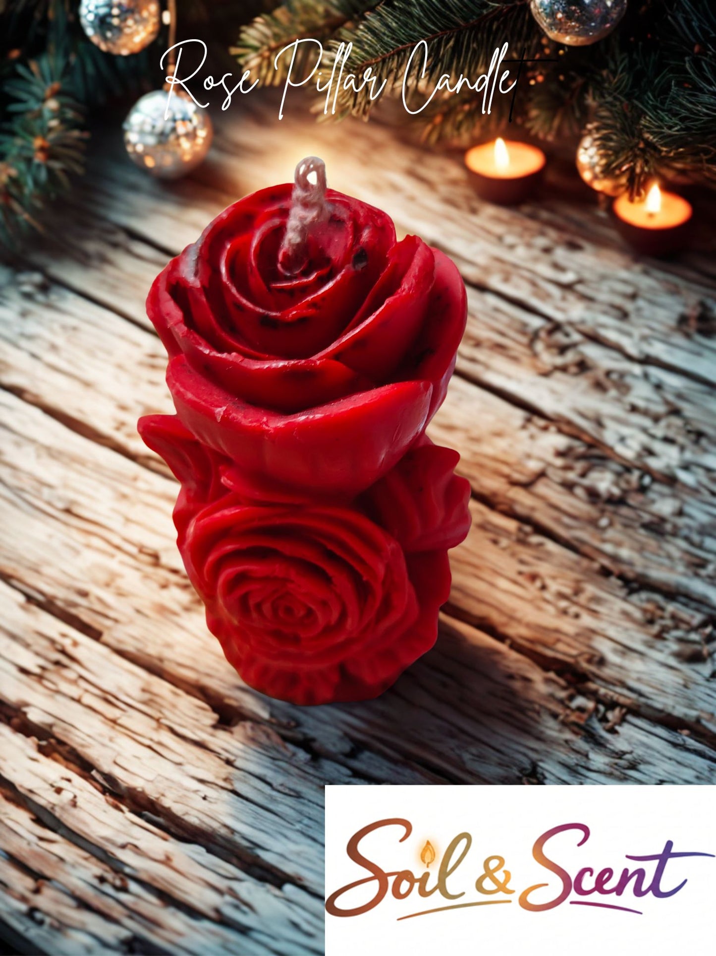 Rose Pillar Candle