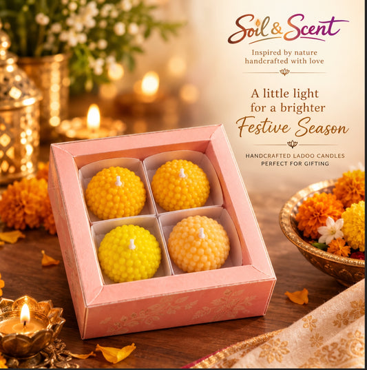 Laddoo Candle set of four