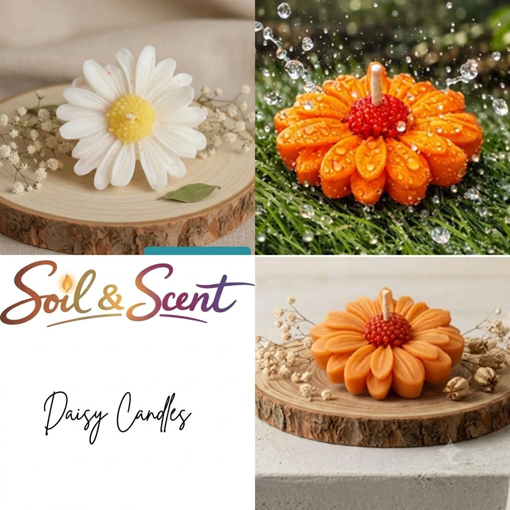 Set of 4 Scented Daisy Candle