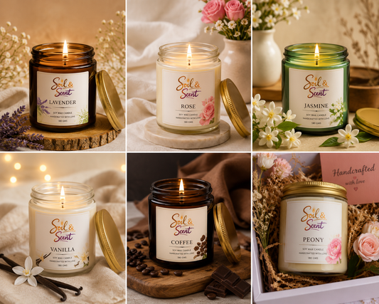 Handcrafted Scented Soy Wax Jar Candle