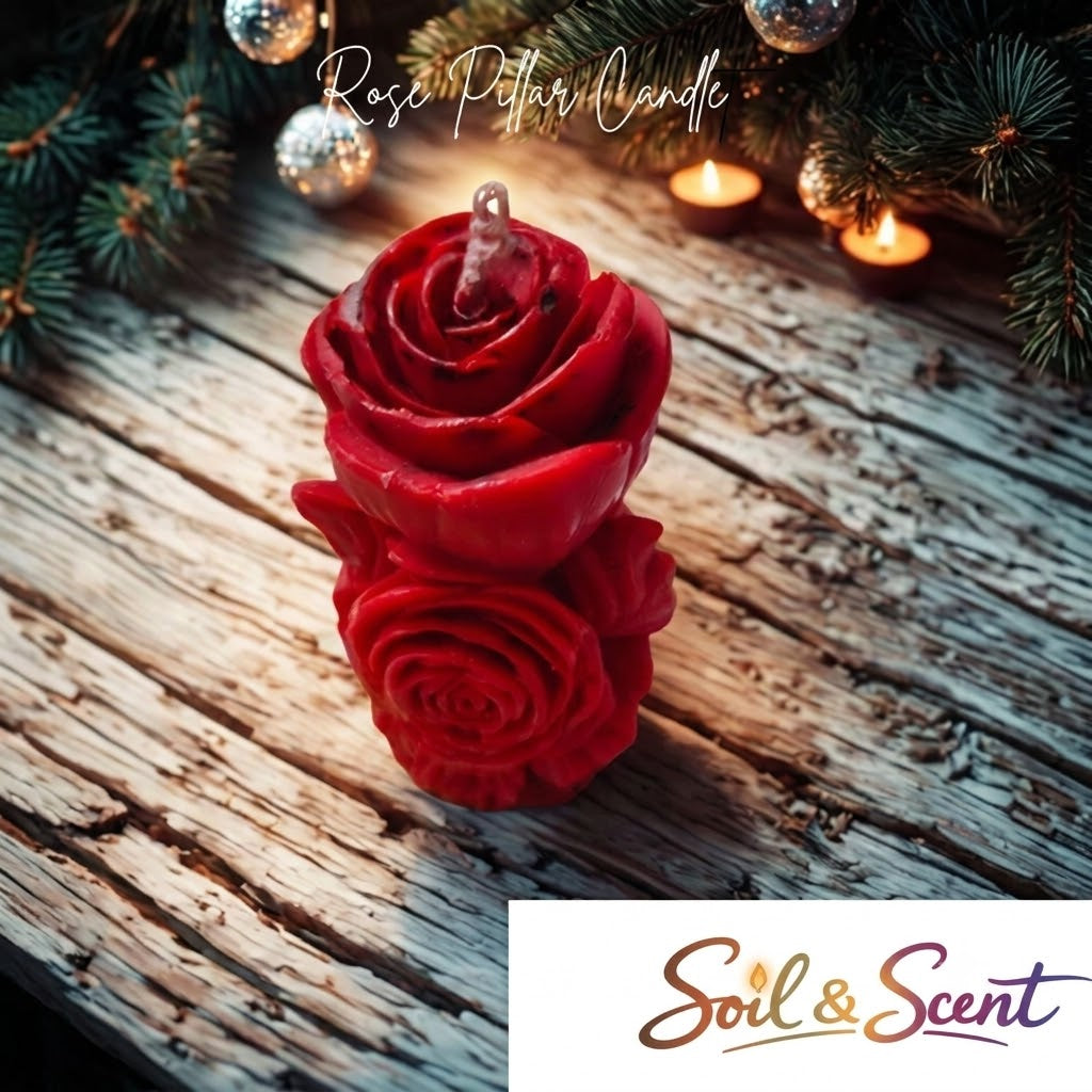 Rose Pillar Candle